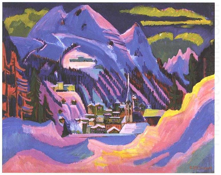 Davos in snow, Ernst Ludwig Kirchner